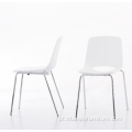 Cadeiras de jantar de casca de plástico pp pernas cromadas de metal